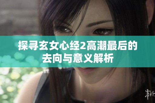 探寻玄女心经2高潮最后的去向与意义解析