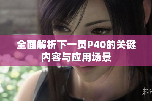 全面解析下一页P40的关键内容与应用场景