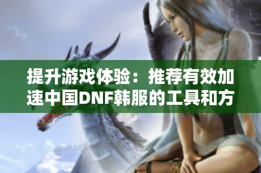 提升游戏体验：推荐有效加速中国DNF韩服的工具和方法