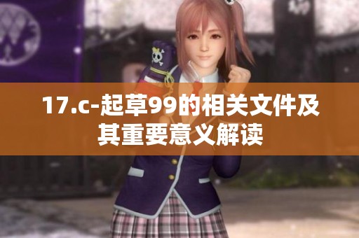 17.c-起草99的相关文件及其重要意义解读