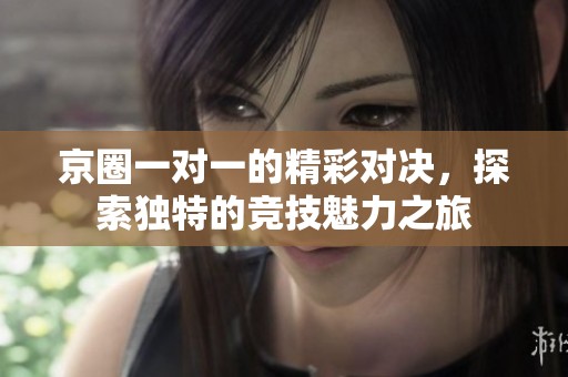 京圈一对一的精彩对决，探索独特的竞技魅力之旅