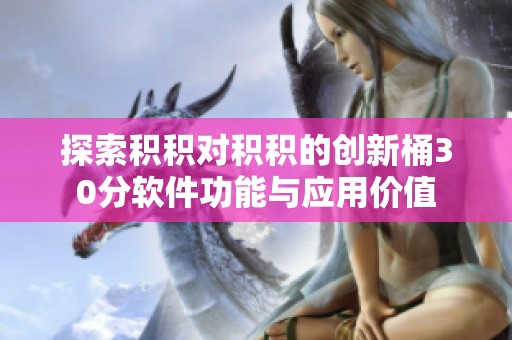 探索积积对积积的创新桶30分软件功能与应用价值