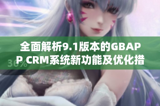 全面解析9.1版本的GBAPP CRM系统新功能及优化措施