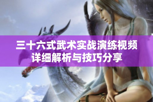 三十六式武术实战演练视频详细解析与技巧分享