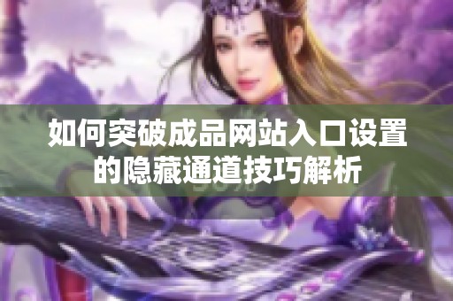 如何突破成品网站入口设置的隐藏通道技巧解析