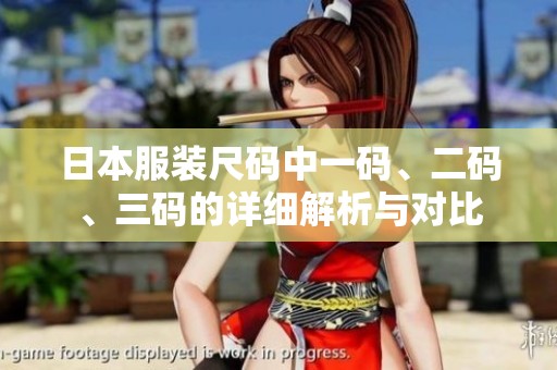 日本服装尺码中一码、二码、三码的详细解析与对比