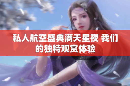 私人航空盛典满天星夜 我们的独特观赏体验