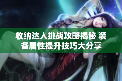 收纳达人挑战攻略揭秘 装备属性提升技巧大分享