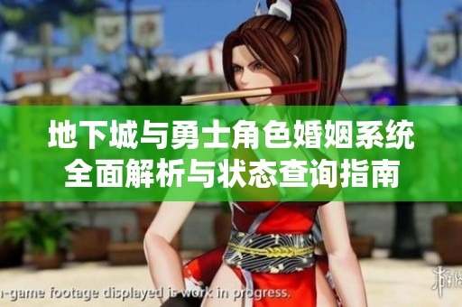 地下城与勇士角色婚姻系统全面解析与状态查询指南