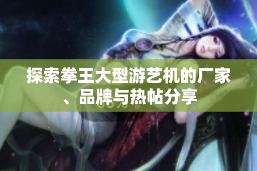 探索拳王大型游艺机的厂家、品牌与热帖分享