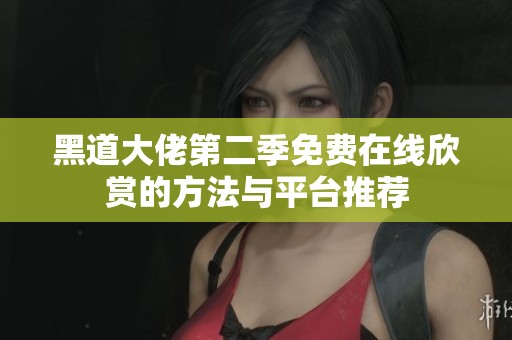 黑道大佬第二季免费在线欣赏的方法与平台推荐
