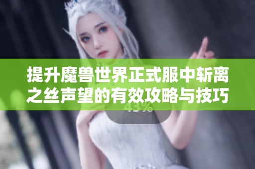 提升魔兽世界正式服中斩离之丝声望的有效攻略与技巧