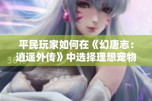 平民玩家如何在《幻唐志：逍遥外传》中选择理想宠物