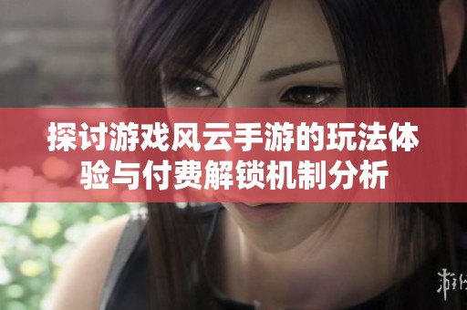 探讨游戏风云手游的玩法体验与付费解锁机制分析
