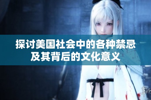 探讨美国社会中的各种禁忌及其背后的文化意义