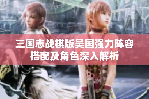 三国志战棋版吴国强力阵容搭配及角色深入解析