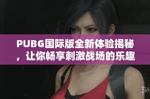 PUBG国际版全新体验揭秘，让你畅享刺激战场的乐趣