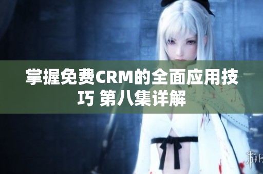 掌握免费CRM的全面应用技巧 第八集详解