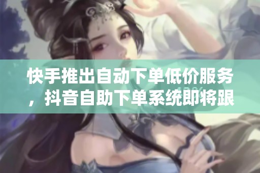 快手推出自动下单低价服务，抖音自助下单系统即将跟进