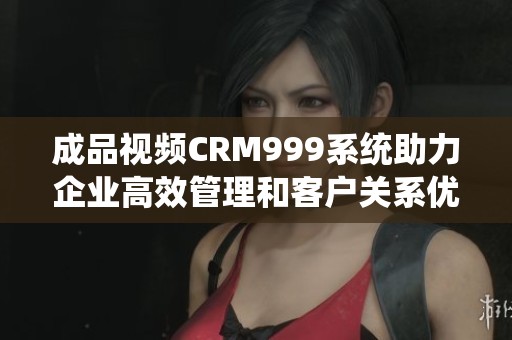 成品视频CRM999系统助力企业高效管理和客户关系优化
