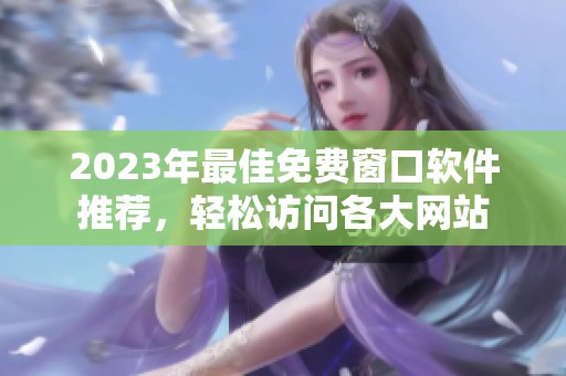 2023年最佳免费窗口软件推荐，轻松访问各大网站