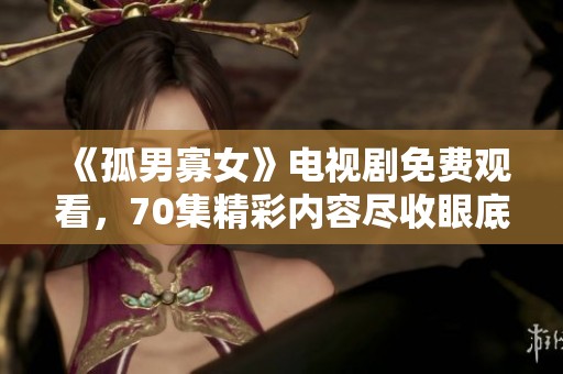 《孤男寡女》电视剧免费观看，70集精彩内容尽收眼底