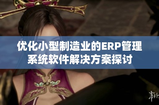 优化小型制造业的ERP管理系统软件解决方案探讨