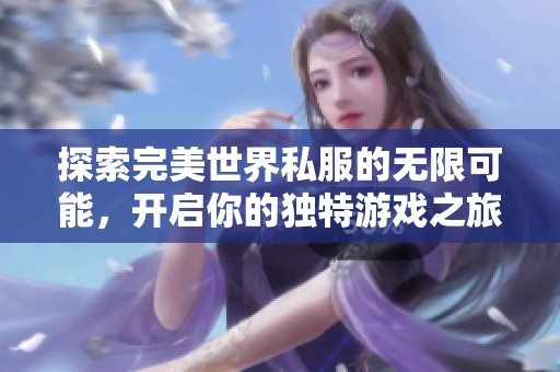 探索完美世界私服的无限可能，开启你的独特游戏之旅，尽享精彩乐趣！