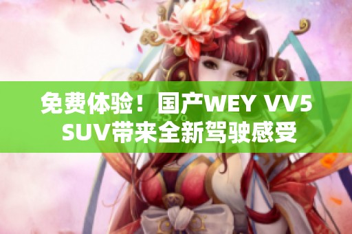 免费体验！国产WEY VV5 SUV带来全新驾驶感受