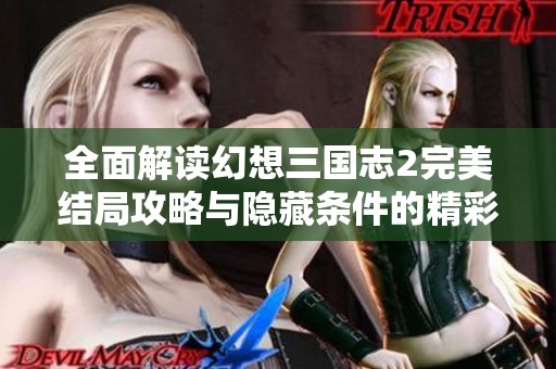 全面解读幻想三国志2完美结局攻略与隐藏条件的精彩秘密