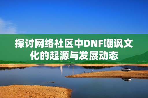 探讨网络社区中DNF嘲讽文化的起源与发展动态