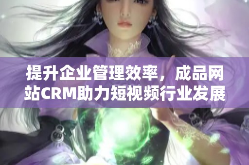 提升企业管理效率，成品网站CRM助力短视频行业发展