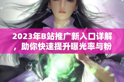 2023年B站推广新入口详解，助你快速提升曝光率与粉丝互动