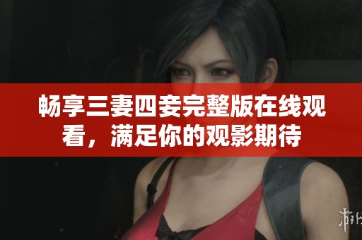 畅享三妻四妾完整版在线观看，满足你的观影期待