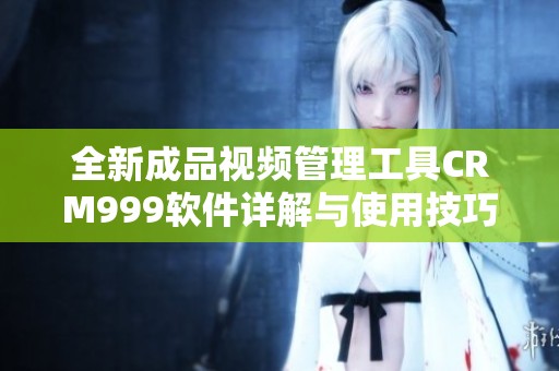 全新成品视频管理工具CRM999软件详解与使用技巧介绍