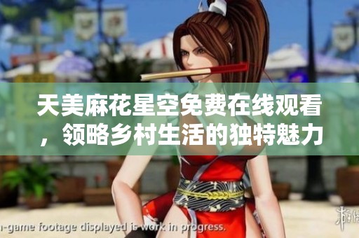 天美麻花星空免费在线观看，领略乡村生活的独特魅力与风景