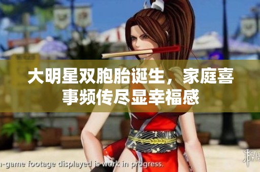 大明星双胞胎诞生，家庭喜事频传尽显幸福感