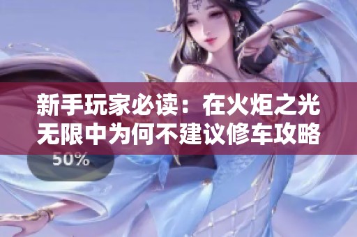 新手玩家必读：在火炬之光无限中为何不建议修车攻略