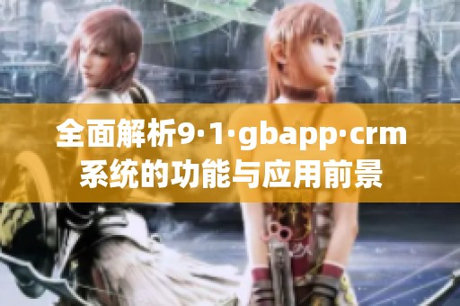 全面解析9·1·gbapp·crm系统的功能与应用前景