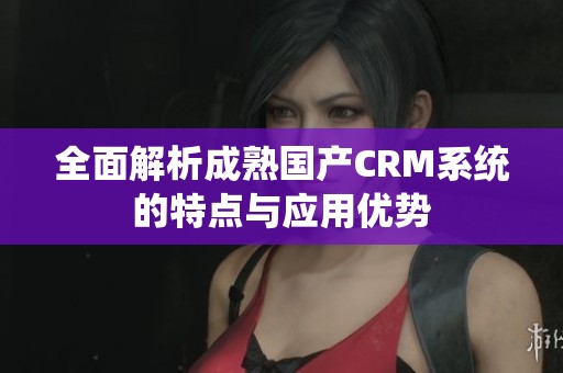 全面解析成熟国产CRM系统的特点与应用优势
