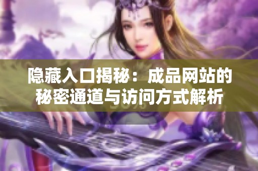 隐藏入口揭秘：成品网站的秘密通道与访问方式解析