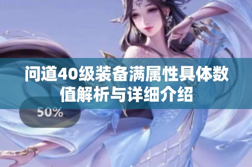 问道40级装备满属性具体数值解析与详细介绍