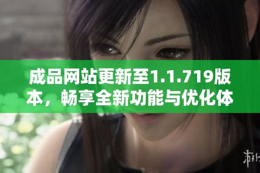 成品网站更新至1.1.719版本，畅享全新功能与优化体验