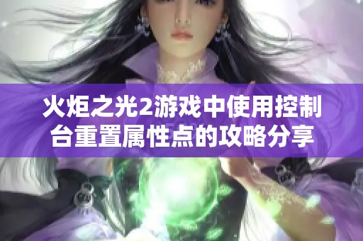 火炬之光2游戏中使用控制台重置属性点的攻略分享
