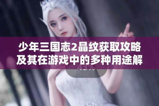 少年三国志2晶纹获取攻略及其在游戏中的多种用途解析