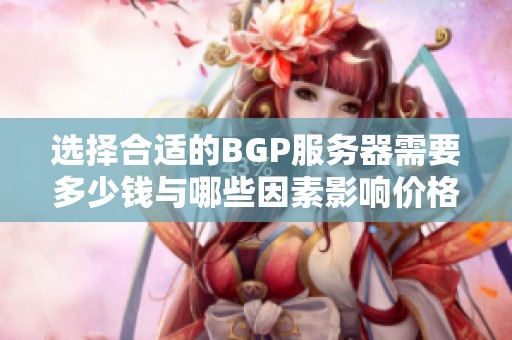 选择合适的BGP服务器需要多少钱与哪些因素影响价格