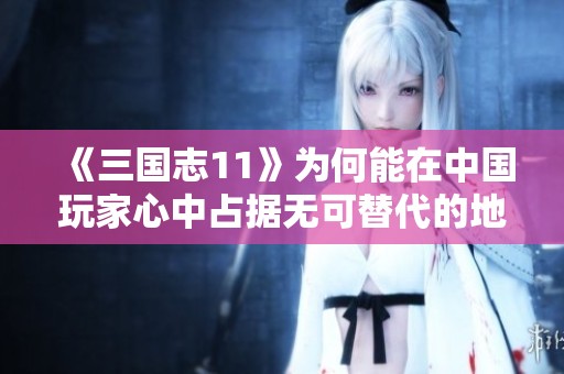 《三国志11》为何能在中国玩家心中占据无可替代的地位和影响力