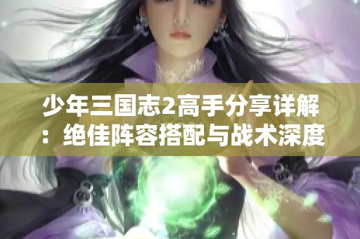 少年三国志2高手分享详解：绝佳阵容搭配与战术深度解析