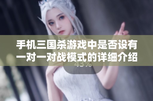 手机三国杀游戏中是否设有一对一对战模式的详细介绍