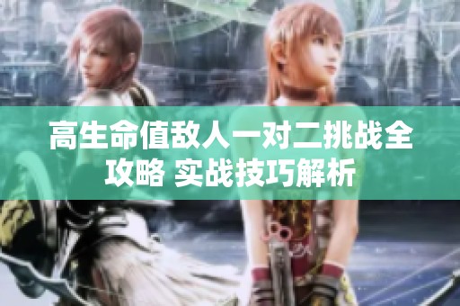 高生命值敌人一对二挑战全攻略 实战技巧解析